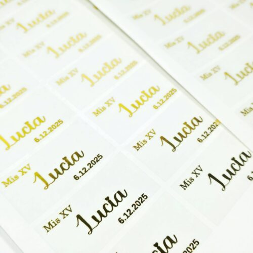 Stickers transparentes con foil 5cm